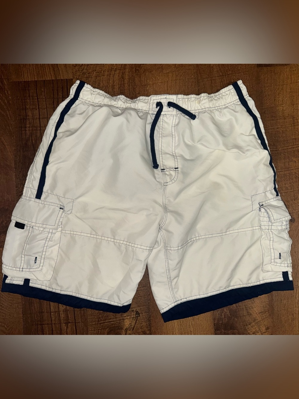 VTG Y2K Men's RS Surf Cargo Swim Shorts with Navy Trim